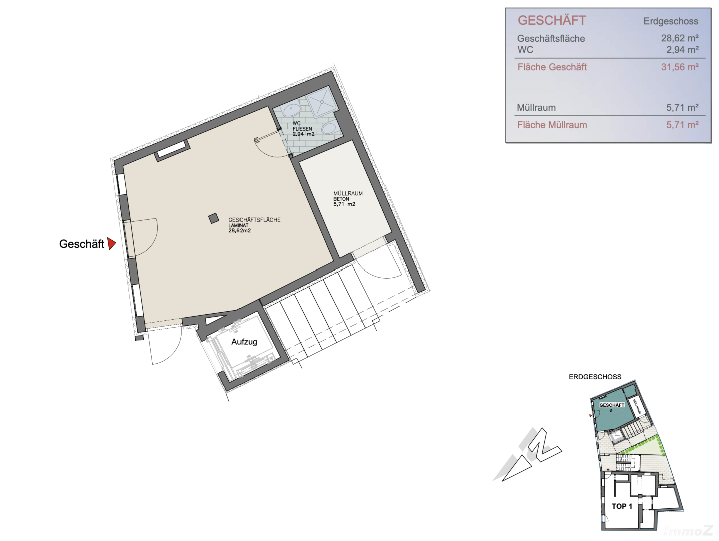 Wohnung zu mieten: 8020 Graz - Grundriss - Geschäftsfläche