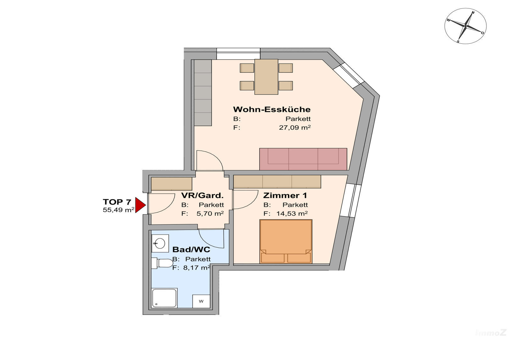 Wohnung zu kaufen: Schubert Straße 39, 8430 Leibnitz - Grundriss