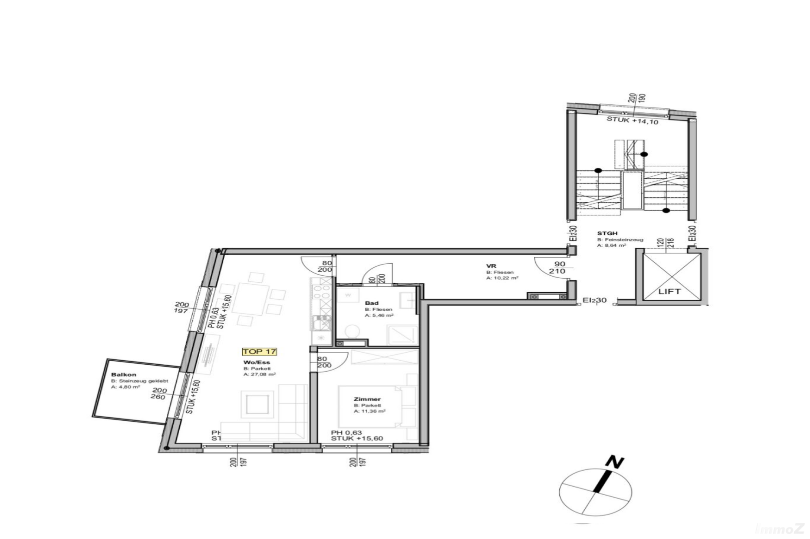 Wohnung zu mieten: Keplerstraße 76, 8020 Graz - Grundriss