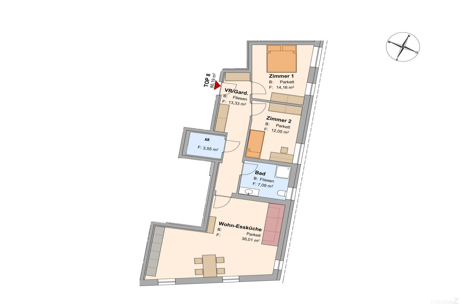 Wohnung zu kaufen: Schubert Straße 39, 8430 Leibnitz - Grundriss