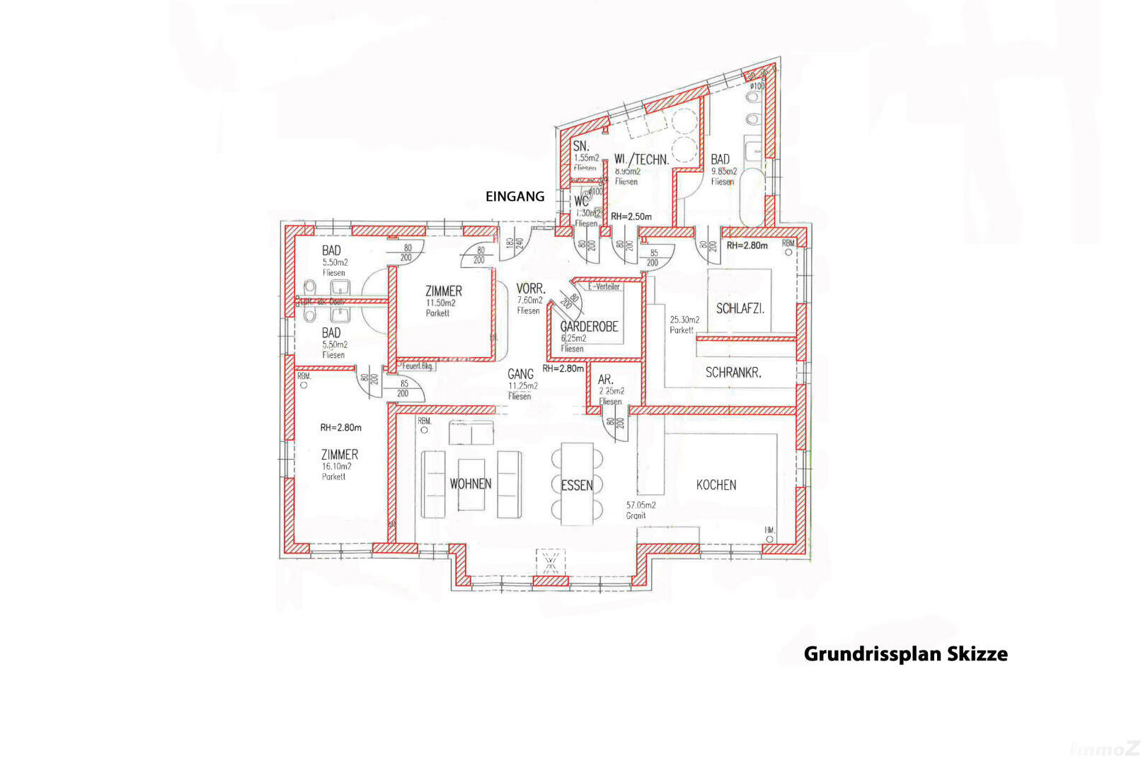 Haus zu kaufen: Forststraße, 8101 Gratkorn - Grundriss Skizze