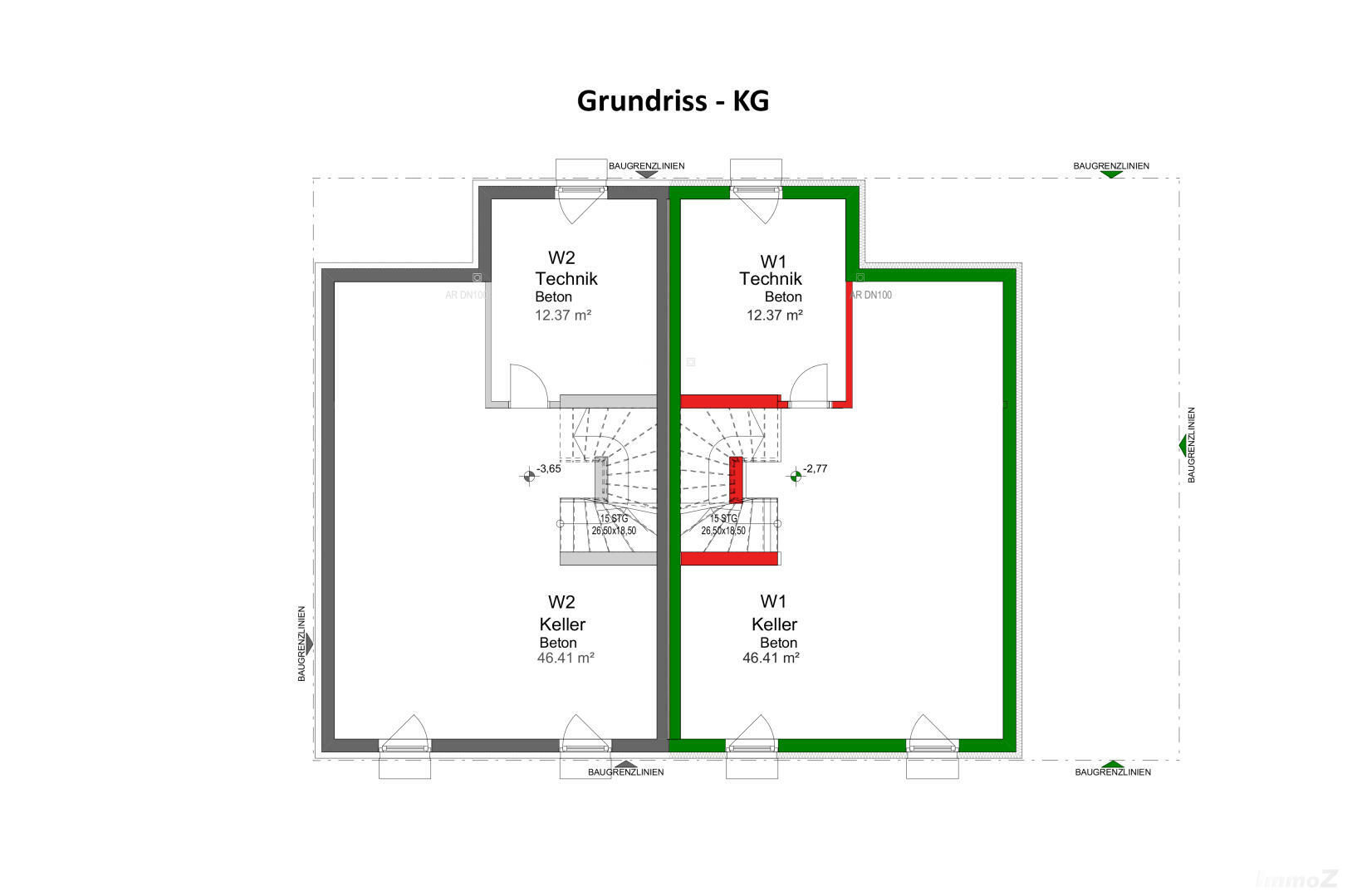 Wohnung zu kaufen: Kaltenbergstraße 53, 8075 Hart bei Graz - Grundriss W1 - KG