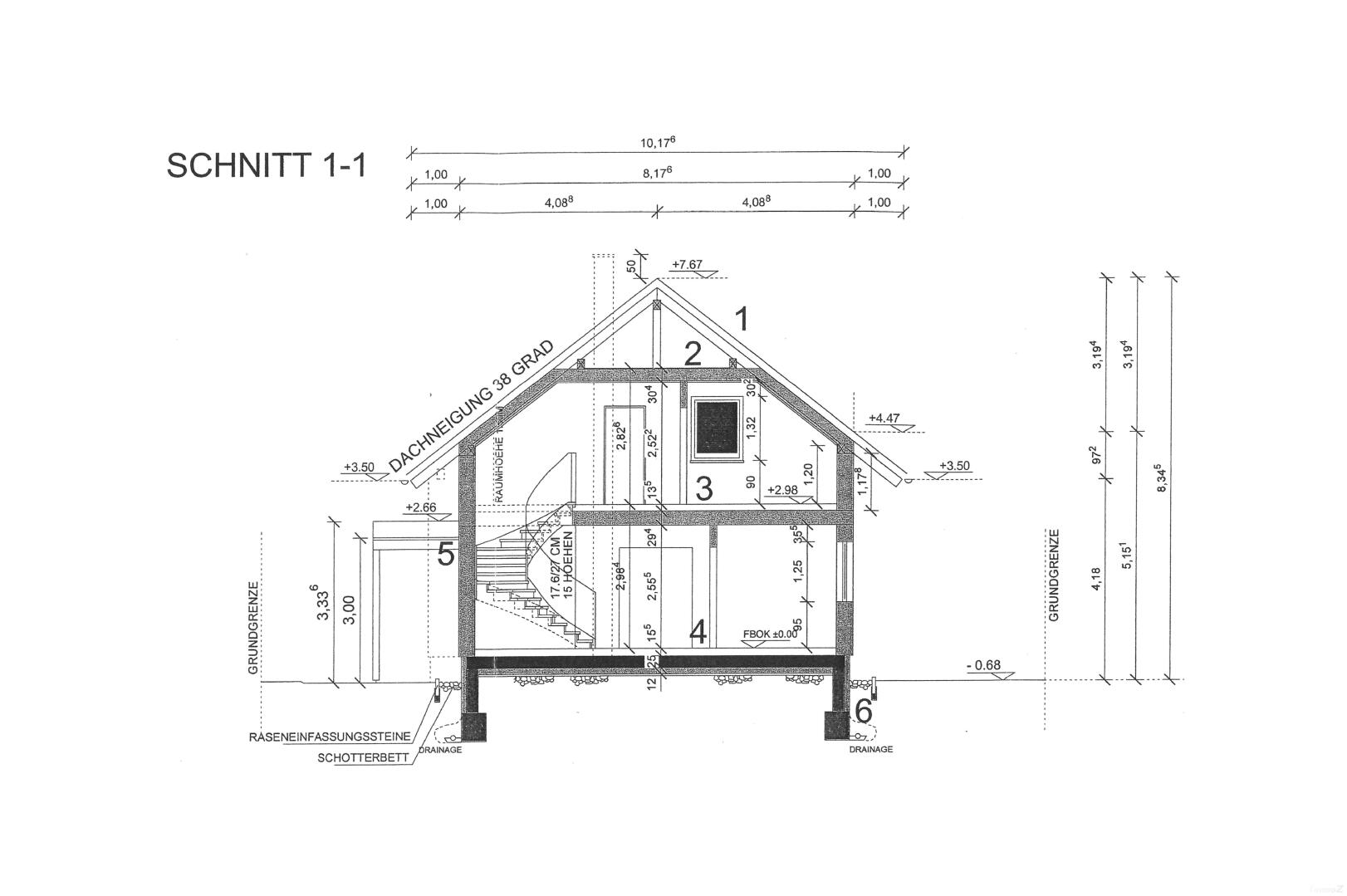 Haus zu kaufen: Rosengasse, 8401 Kalsdorf bei Graz - Schnitt 1-1