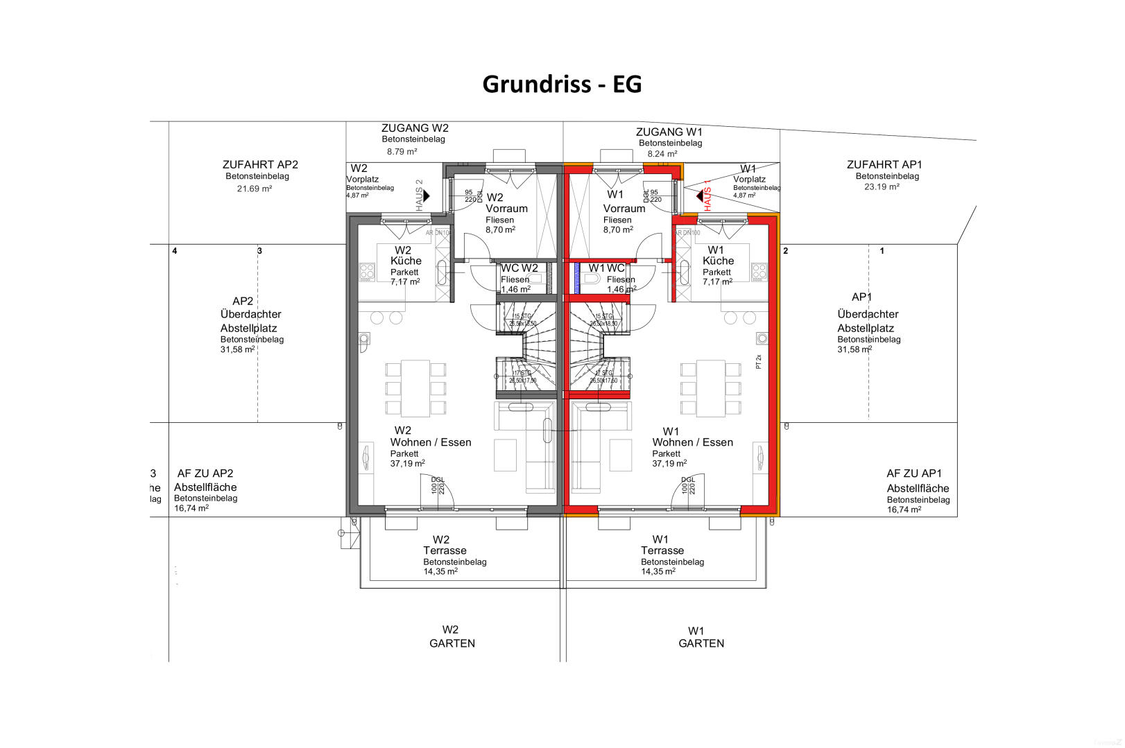 Wohnung zu mieten: Kaltenbergstraße 53, 8075 Hart bei Graz - Grundriss W1 - EG