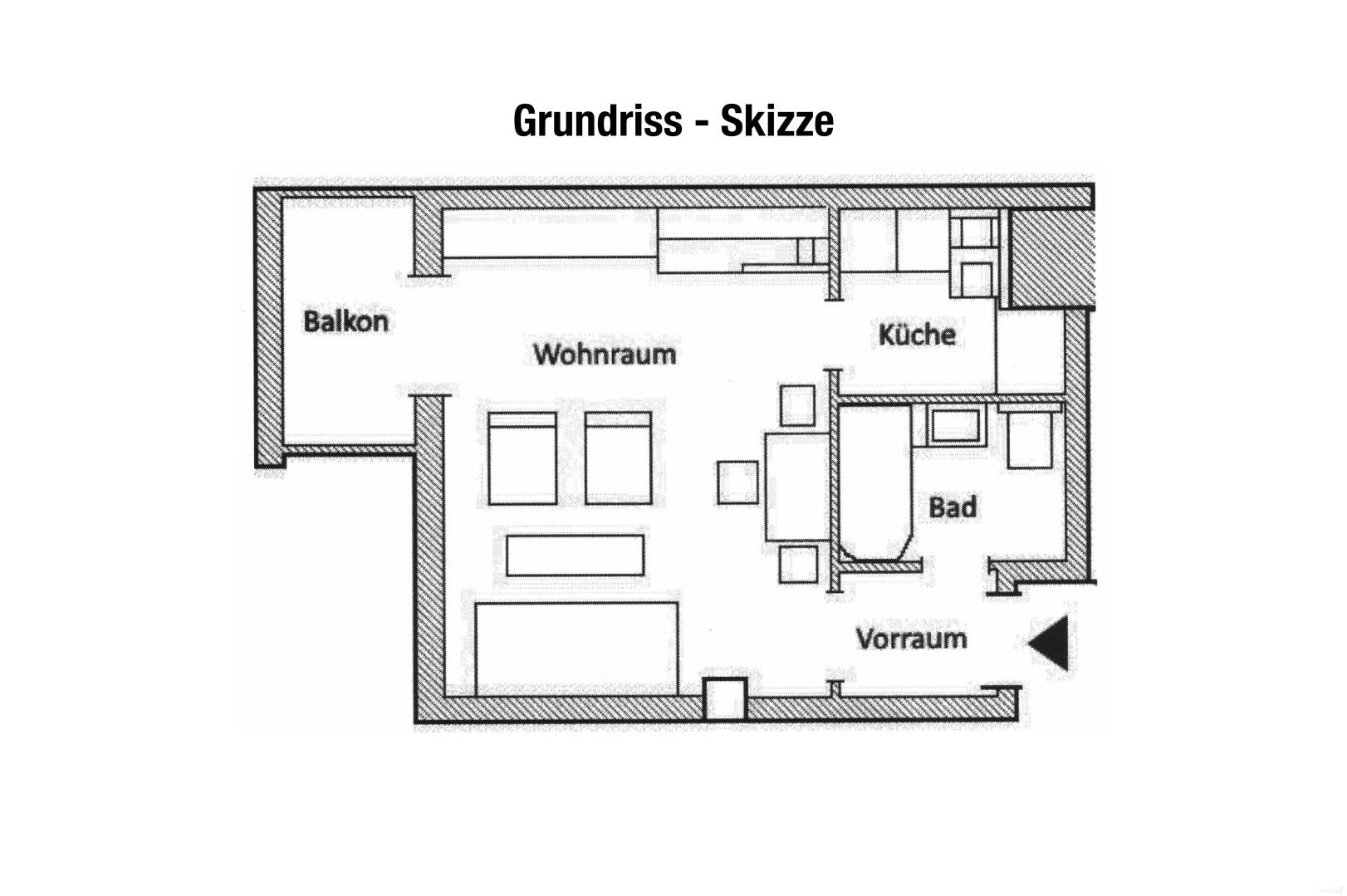 Wohnung zu kaufen: Grazer Straße 26a, 8045 Graz - Grundriss Skizze