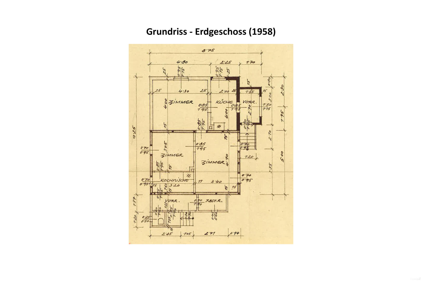 Haus zu kaufen: Ilwofgasse 24, 8052 Graz - Grundriss - Erdgeschoss 1958