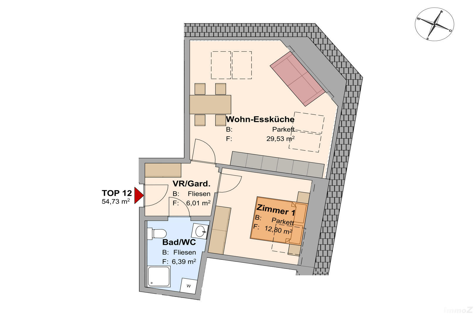 Wohnung zu kaufen: Schubert Straße 39, 8430 Leibnitz - Grundriss