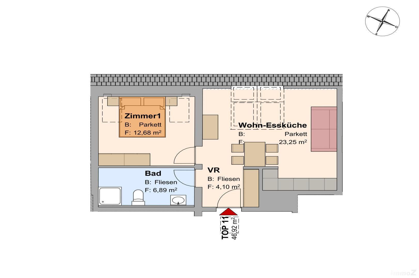 Wohnung zu kaufen: Schubert Straße 39, 8430 Leibnitz - Grundriss Top 11