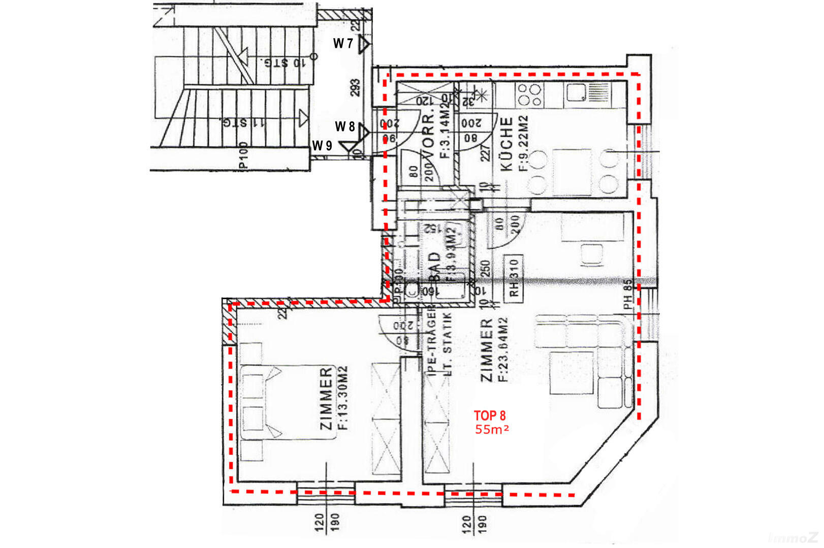 Wohnung zu mieten: Karlauergürtel 25, 8020 Graz - Grundriss Top 8