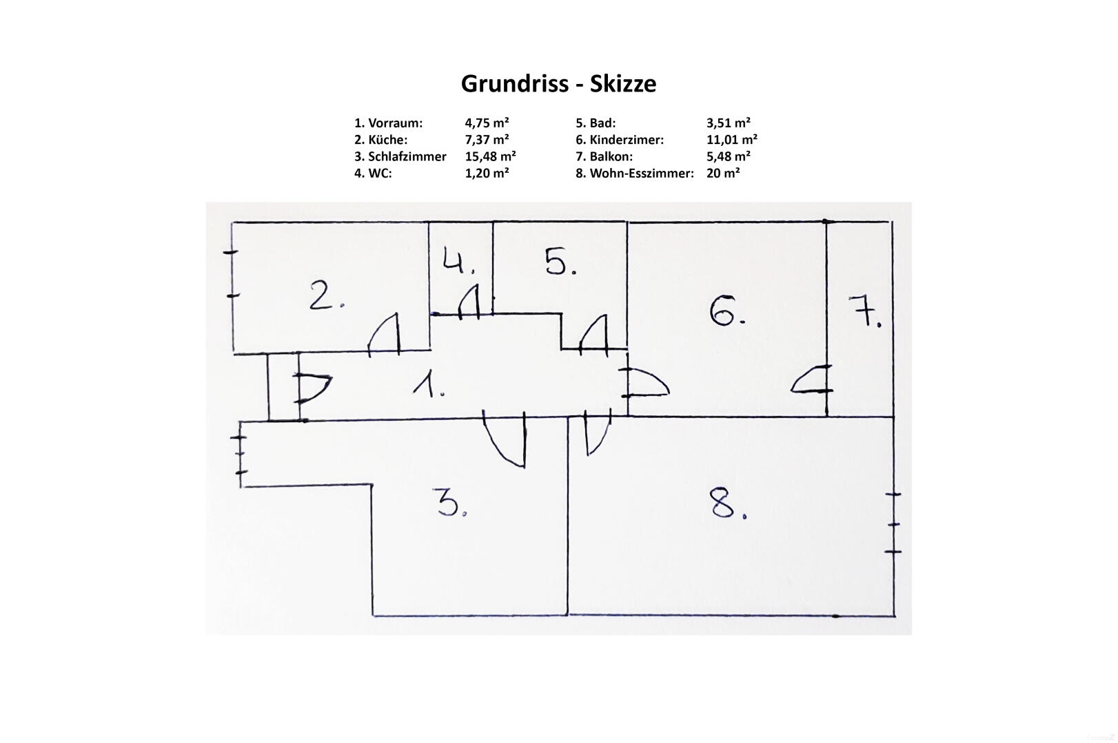 Wohnung zu kaufen: Kalvariengürtel 22, 8020 Graz - Grundriss - Skizze Quer