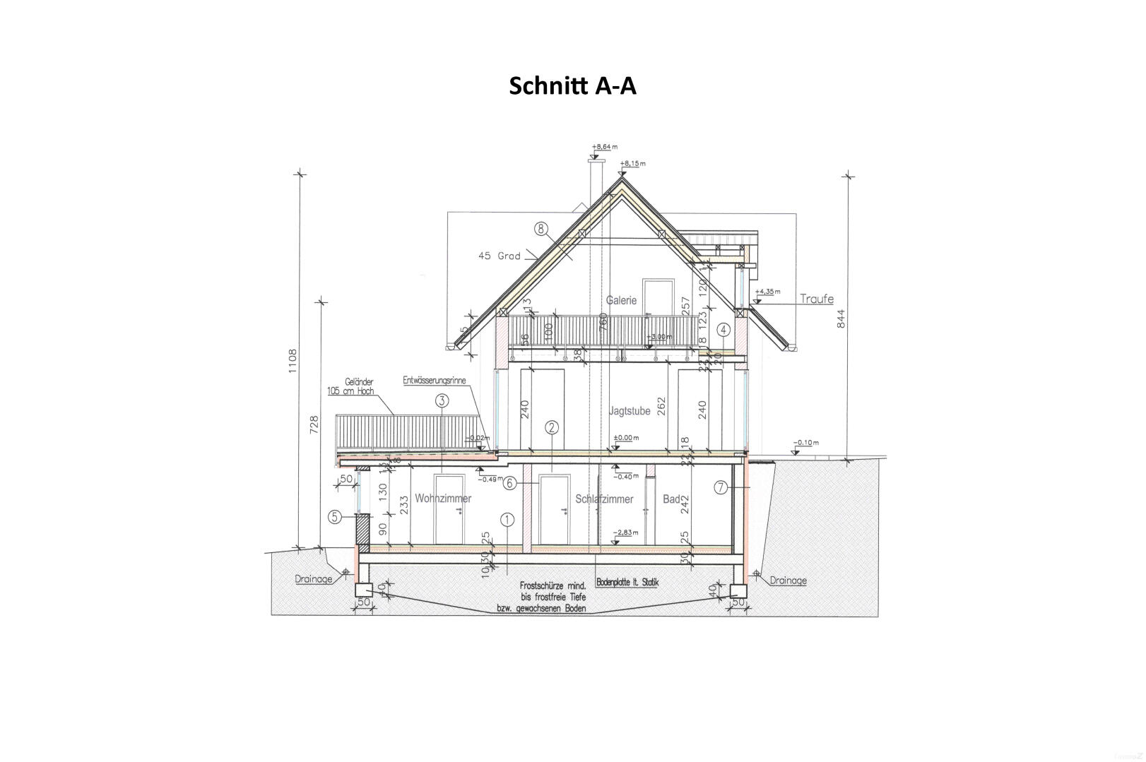 Haus zu kaufen: Koglberg 23, 8503 Sankt Josef (Weststeiermark) - Schnitt A-A